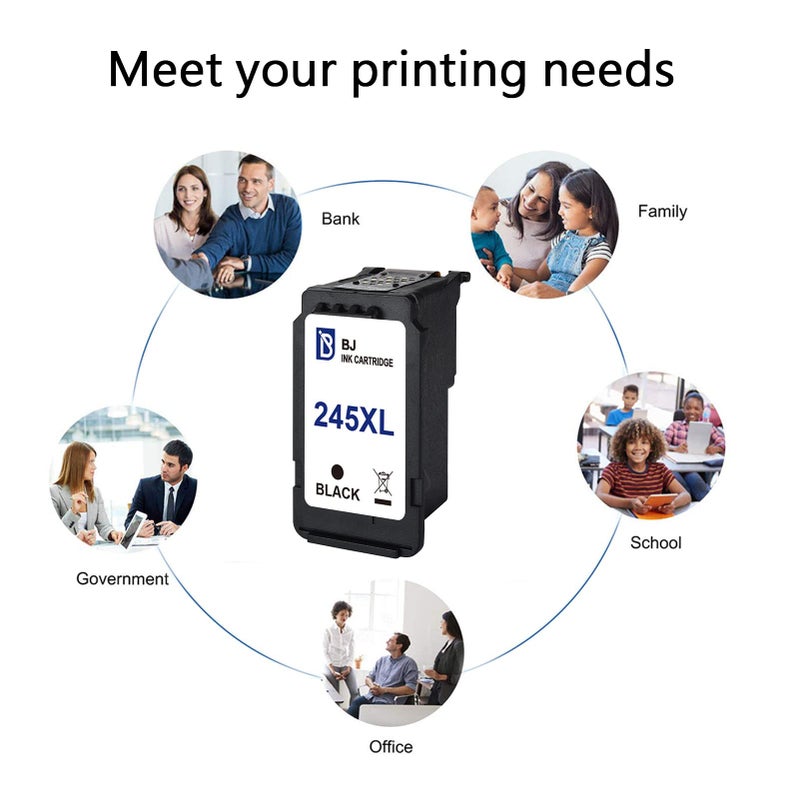 Bj خراطيش حبر BJ بديل لـ Canon PG 245XL 245 XL متوافقة مع طابعات Canon PIXMA iP2820 MG2420 MG2520 2920 MG2922 MG2924 MX492 MX490 (1 أسود) - Image 4